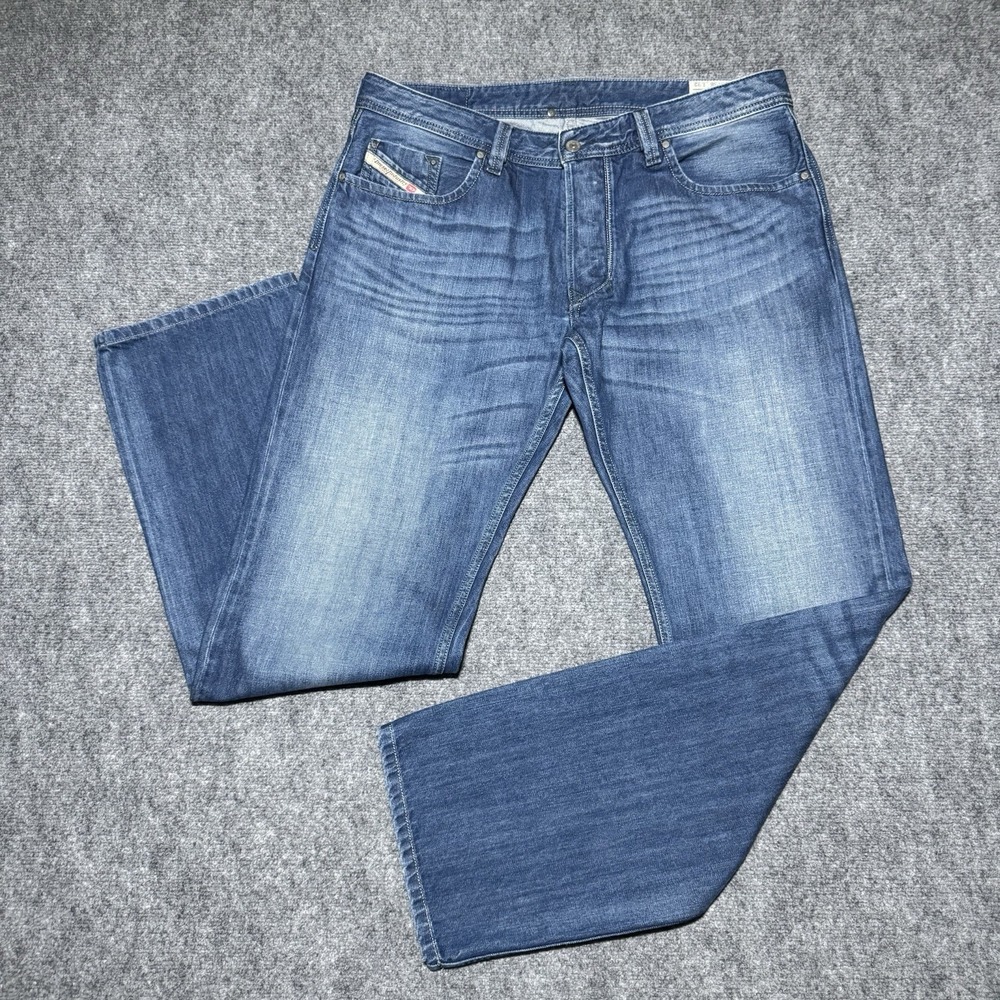Diesel Button Fly Larkee Jeans Men Tag 36 Regular Straight Light Blue (37x34)